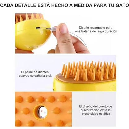 Cepillo Para Mascotas A Vapor Recargable